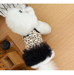 Leopard Print Mesh Pet Dress – Summer Fairy Strap Outfit for Small Dogs & Cats