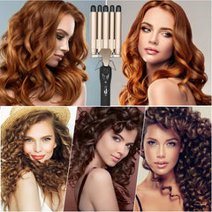 3-in-1 Reversible Triple Barrel Hair Waver – Deep & Small Wave Curling Iron