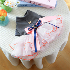 Fancy Bowtie Pet Dress – Luxury Summer Outfit for Dogs & Cats