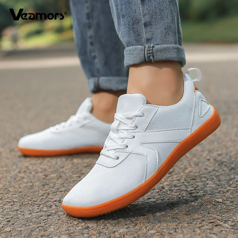 Minimalist Shoes for Men Women Wide Toe Barefoot Zero Drop Shoes Casual Artificial Leather Lightweight Walking Sneakers