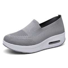 Women's Casual Slip on Sneakers Breathable Flying Woven Mesh Upper Jogging Shoes for Walking Biking Driving