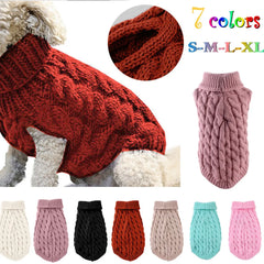 Small Dog Knitted Sweater – Autumn Winter Warm Pet Clothes