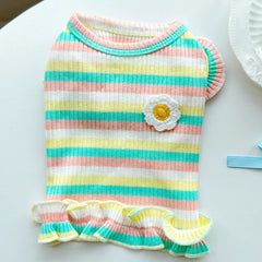 Flower Dog Dress 🌸 Cooling Summer Outfit for Small Dogs & Cats