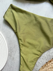 Bandeau Push-Up Brazilian Bikini Set – Women’s Solid Thong Swimsuit