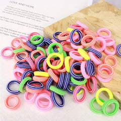 100/200PCS Colorful Nylon Elastic Hair Bands for Girls & Women
