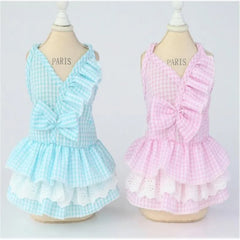 Rabbit Print Dog Dress 🐰 Cute Sling Jumpsuit Outfit for Pets