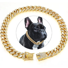 Dog & Cat Diamond Cuban Link Chain – Crystal Pet Collar