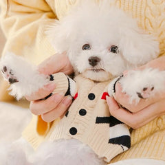 Striped Dog Cardigan – Luxury Sweater for Small Dogs & Cats