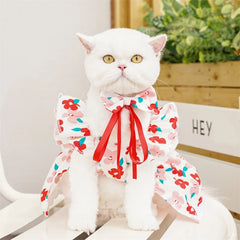Sweet Princess Pet Dress – Bowknot Summer Outfit for Small Dogs & Cats