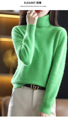 Women’s 100% Mink Cashmere Turtleneck Sweater