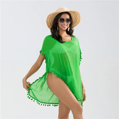 Women Beach Cover Up Lace Hollow Crochet Swimsuit Beach Dress Women 2025 Summer Cover-Ups Bathing Suit Ladies Beach Wear Tunic