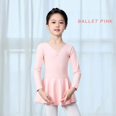 Girls Pink Ballet Leotard Dress – Short Sleeve Tutu Dance Outfit