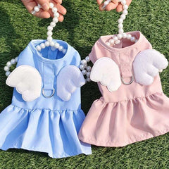 Angel Wings Pet Dress – Spring/Summer Outfit for Small Dogs & Cats