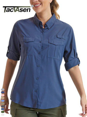 TACVASEN Women’s Quick-Dry Hiking Shirt – Long Sleeve Outdoor Top