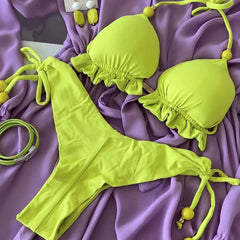 RUOTONGSEPT 2025 Sexy 13-Color Triangle Push-Up Brazilian Bikini Set