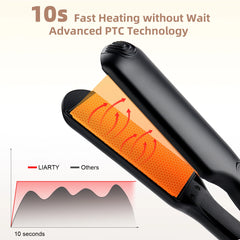 10-Second Quick Heat Hair Straightener – 12-Level Temperature Curling & Styling Iron