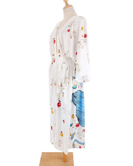 Peacock Kimono Beach Robe – Long Sleeve Swimsuit Cover-Up Cardigan