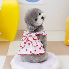 Strawberry Dog Dress 🍓 Cute Summer Outfit with Bow for Small Dogs & Cats