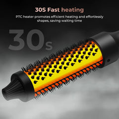 32mm PTC Heated Curling Brush – Anti-Scald Thermal Volumizing Hair Styler