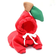 Fruit Fleece Dog Hoodie 🍓 Warm Winter Outfit for Small Dogs & Cats
