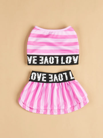 Striped Summer Dog Dress 🌞 Cool Swimwear Outfit for Small Dogs & Cats