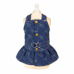 Luxury Denim Dog Dress 👗 Designer Summer Outfit for Small Dogs & Cats