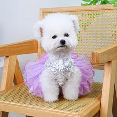 Purple Fairy Pet Wedding Dress 💜 Elegant Princess Outfit for Dogs & Cats
