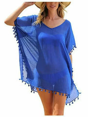 Loose-Fit Cotton Tunic Cover-Up – Women’s Swim T-Shirt Dress