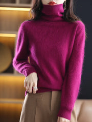 Women’s 100% Mink Cashmere Turtleneck Sweater
