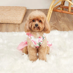 Pink Floral Princess Dog Dress 🌸 Elegant Spring & Summer Outfit for Small Pets