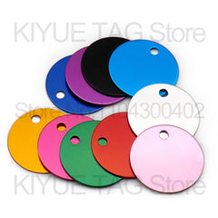 100pcs Aluminum Dog ID Tags – Round Personalized Name Plates