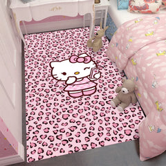 Hello Kitty Red Leopard Floor Rug – Cute Bedroom & Living Room Mat
