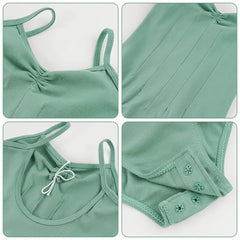 Girls Cotton Camisole Ballet Leotard – Sleeveless U-Back Bodysuit