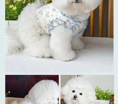 Pet Floral Tutu Dress – Mesh Layered Skirt for Small Dogs & Puppies