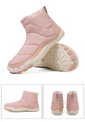 Women/Men Barefoot Snow Boots Warm Fur Shoes Non Slip Minimalist Ankle Boots Thermal Plush Shoes Comfortable for Hiking Walking