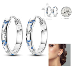 925 Silver Hoop Earrings for Women – Zircon Heart & Star Drops