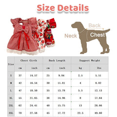 Summer Floral Plaid Dog Dress – Cute Princess Outfit for Small Dogs & Cats
