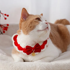 Dog Clothing Cat Collar Cats Clothing Christmas Pet Scarf Collar Christmas Cute Sweet Pet Decor Bow Cat Costume Cats Accessories