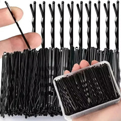 60/600pcs Black Hairpins – U-Shaped & Straight Styling Clips