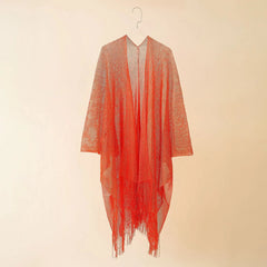 2025 Sexy Gold Tassel See-Through Beach Cover-Up Dress for Women