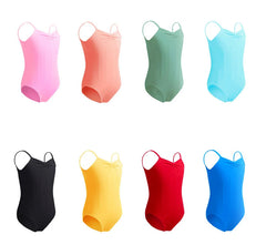Girls Cotton Camisole Ballet Leotard – Sleeveless U-Back Bodysuit