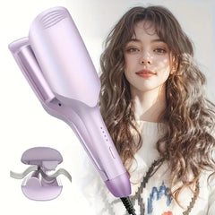 Anti-Scald 32mm Water Ripple Curling Iron – Large Wave Hair Styler (4 Temps)