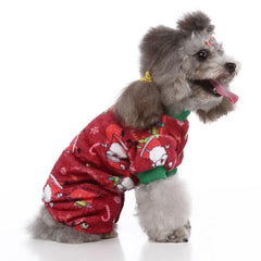 Christmas Winter Dog Pajamas – Warm Pet Clothes for Small Dogs & Cats