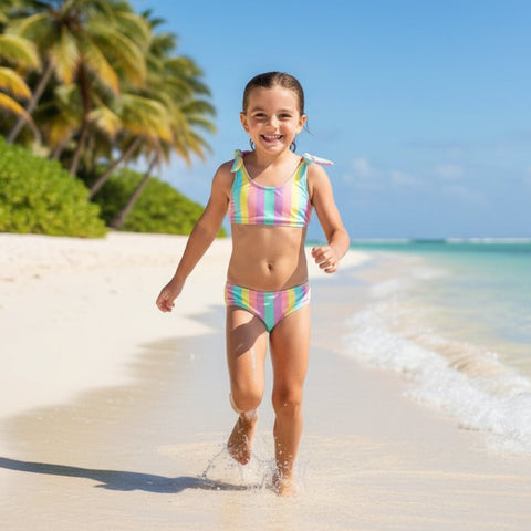 Children's Tropical Stripe Swimsuit
