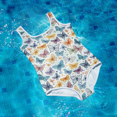 Butterfly Dreams Print One-Piece Youth Swimsuit