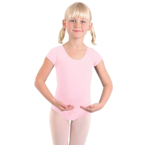 Girls Cotton Short Sleeve Leotard