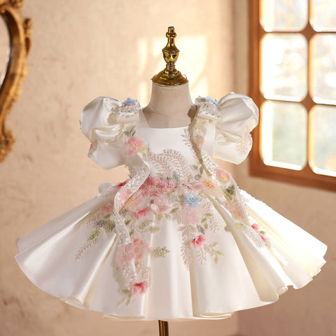 High-end Flower Girl Wedding Puffy Dress sweet And Adorable For Little