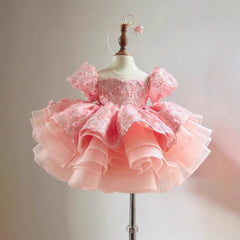 Short-sleeve Princess Dress For A Baby Girls First Birthday