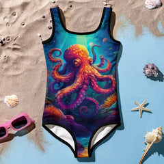 Girl's One Piece Swimsuit 🐙 Psychedelic Octopus