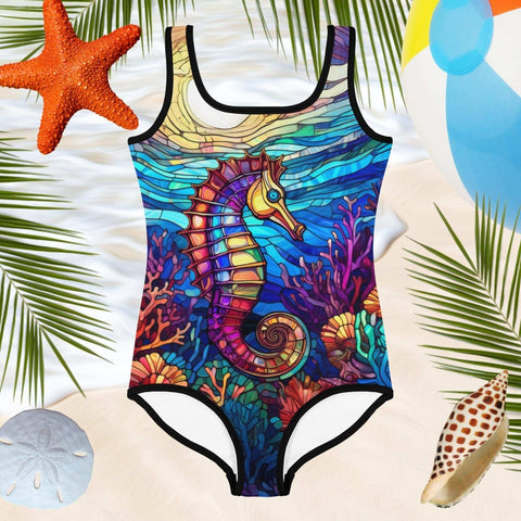 Sea Horse One Piece 🩱 Girls Swimsuit